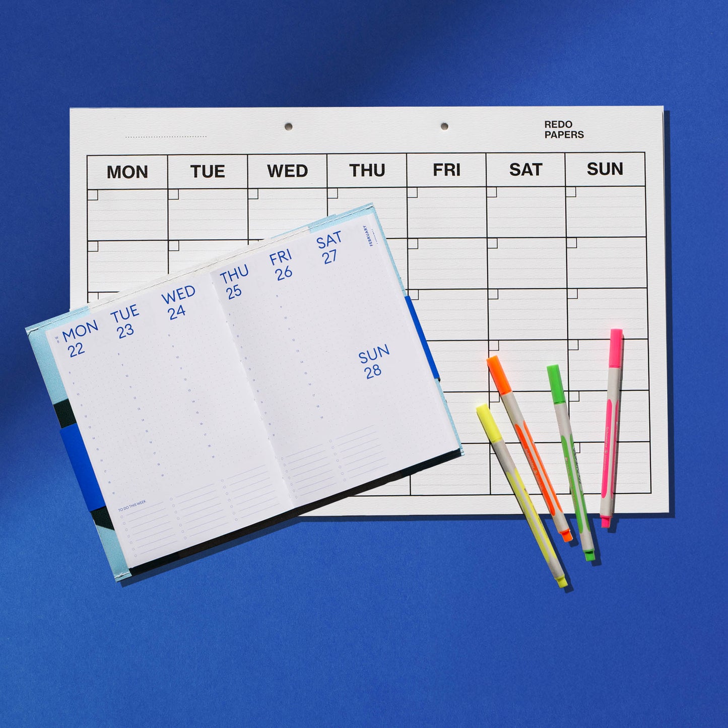 School Agenda: Fluo Marker & Monthly Planner Bundle