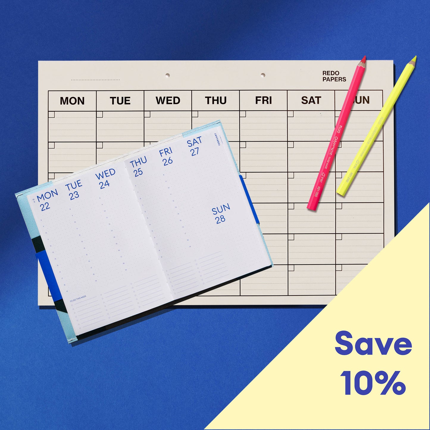 Schoolagenda: Fluo Marker set & Maandplanner Bundel