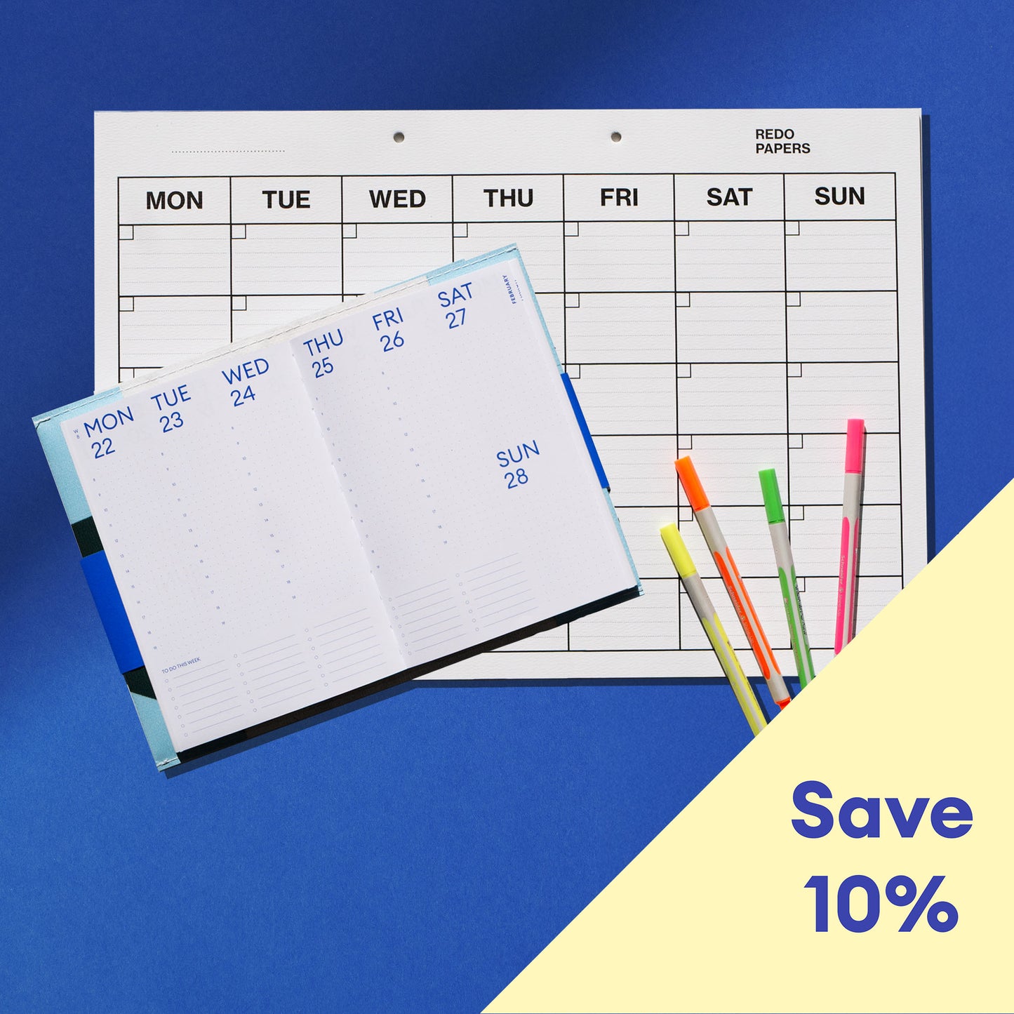 School Agenda: Fluo Marker & Monthly Planner Bundle