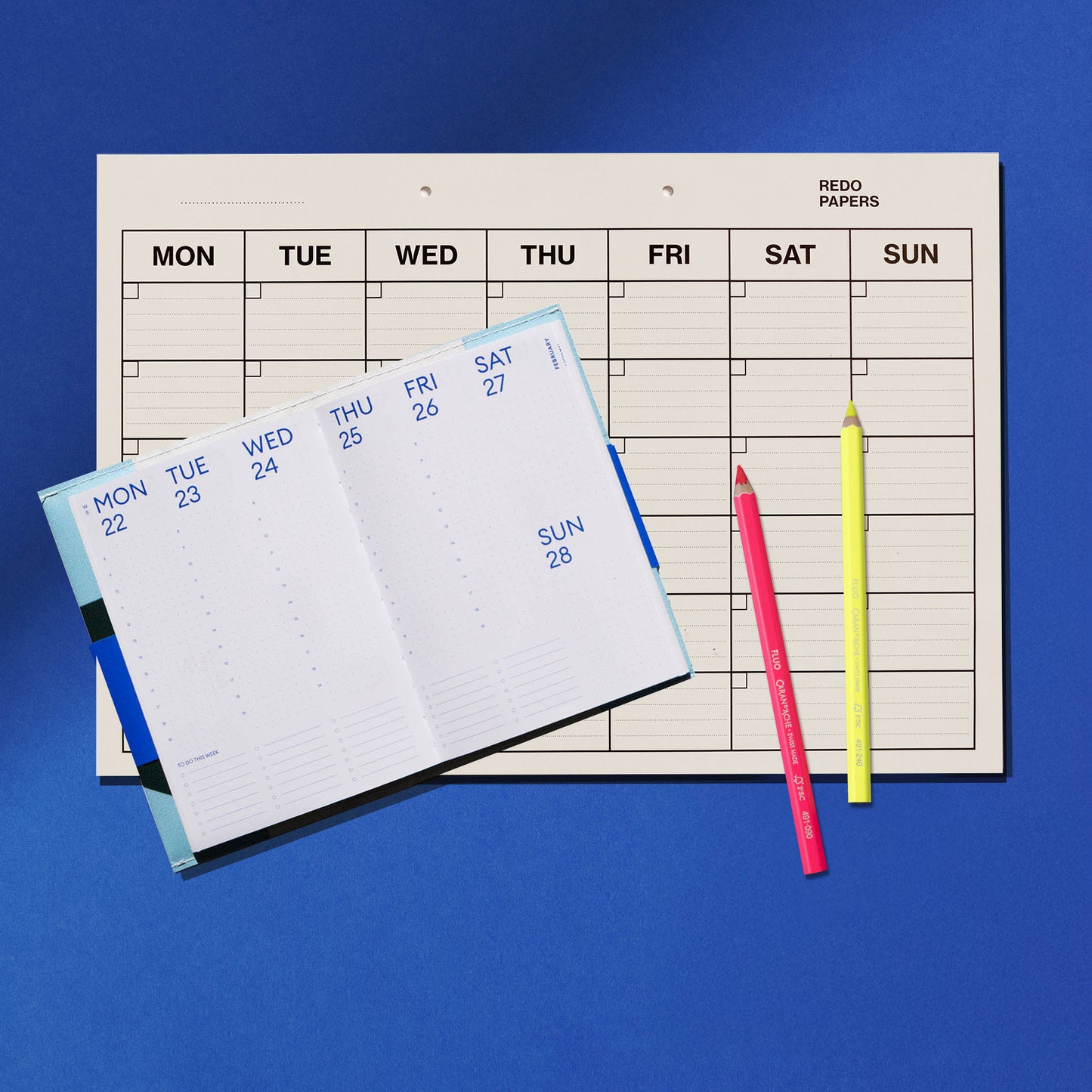 Schoolagenda: Fluo Marker set & Maandplanner Bundel